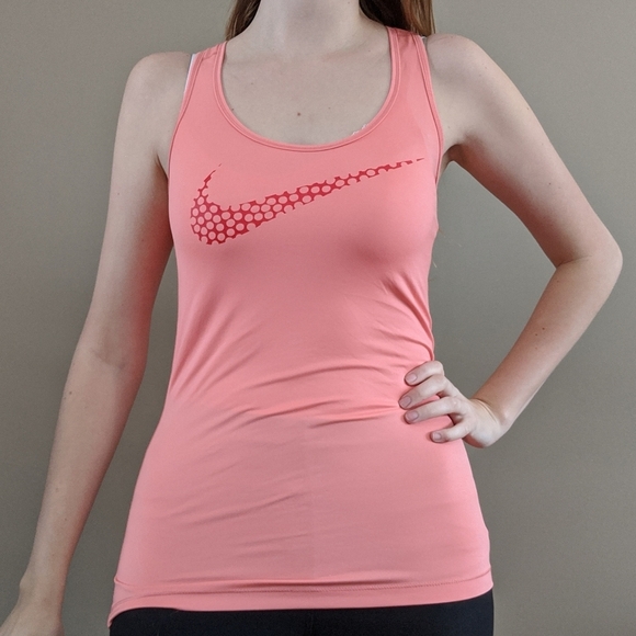 Nike Tops - $5 w/ bundle Nike Pro peach dot swoosh tank top